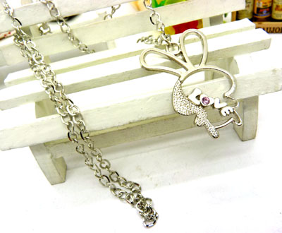 设计师原创 兔子形状 钛合金项链 饰品挂坠/项链流行链/ 合金项链	