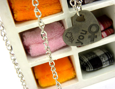 欧美潮流时尚夸张个性心形状项链 钛合金项链 合金项链	