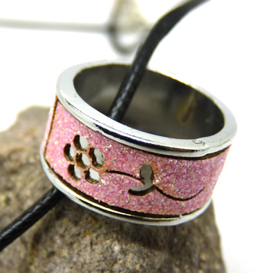 男女情侣戒指项链饰品 磨砂对戒尾戒项链 时尚指环项链