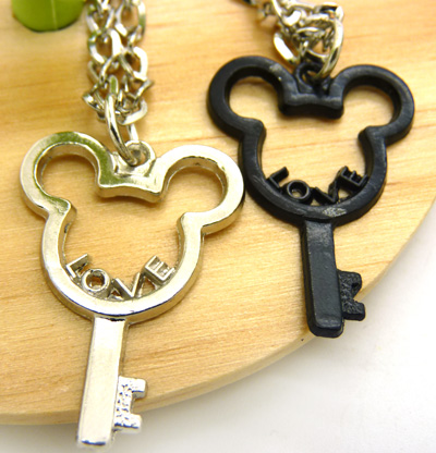  男士项链女士项链 个性爱情钥匙吊坠项链 天使羽翼项链