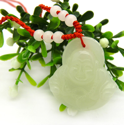 鸿福玉佛红绳珍珠项链 男女时尚翡翠玉珠项链