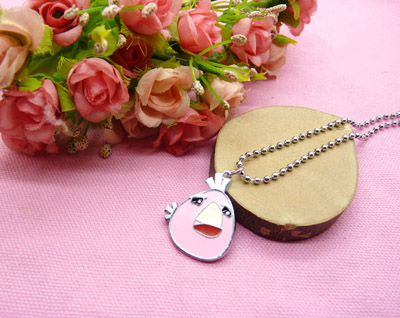 韩版时尚保色饰品 可爱百搭必备 -合金圆珠项链愤怒的小鸟项链