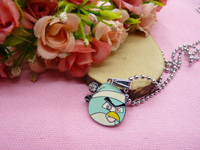 韩版时尚保色饰品 可爱百搭必备 -合金圆珠项链愤怒的小鸟项链