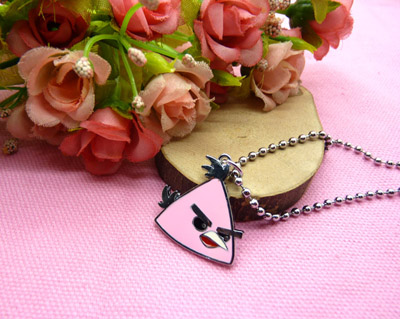 韩版时尚保色饰品 可爱百搭必备 -合金圆珠项链愤怒的小鸟项链