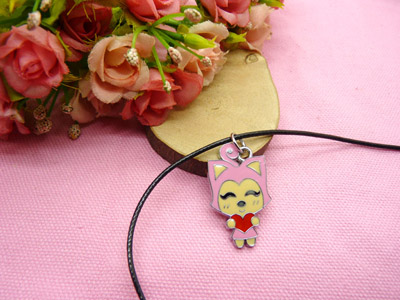 愤怒的小鸟皮绳项链坠子 学生礼物 -皮绳愤怒小鸟项链