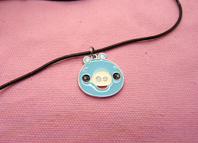 愤怒的小鸟皮绳项链坠子 学生礼物 -皮绳愤怒小鸟项链