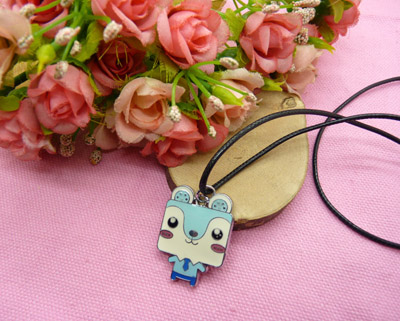 愤怒的小鸟皮绳项链坠子 学生礼物 -皮绳愤怒小鸟项链