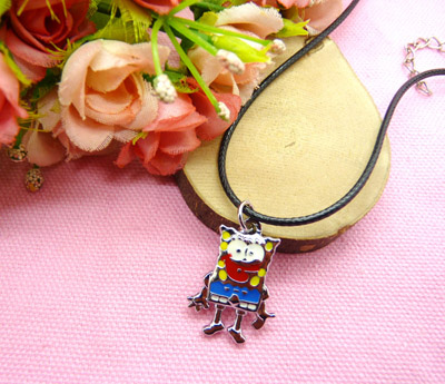 愤怒的小鸟皮绳项链坠子 学生礼物 -皮绳愤怒小鸟项链