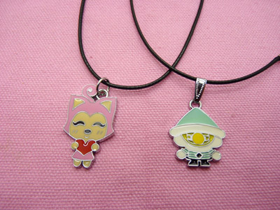 愤怒的小鸟皮绳项链坠子 学生礼物 -皮绳愤怒小鸟项链