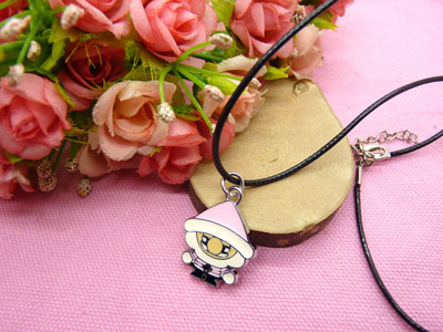 愤怒的小鸟皮绳项链坠子 学生礼物 -皮绳愤怒小鸟项链