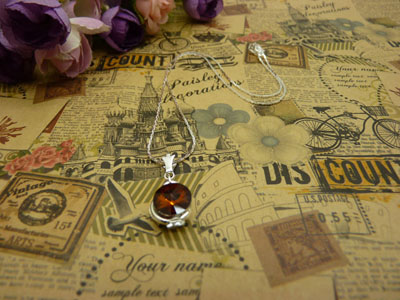 时尚锁骨水晶甜美吊坠首饰品配饰装饰女生	