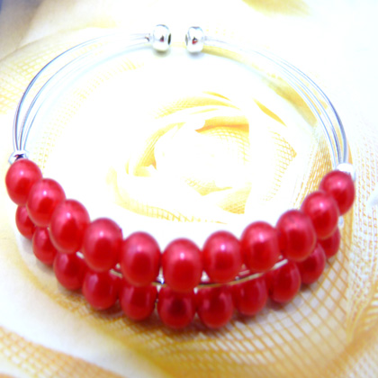 红红红珍珠手镯	