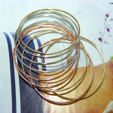 九连环仿彩金手镯	