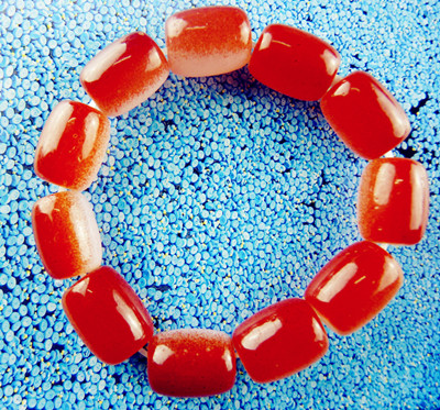 吉祥甜美枣形玉珠精美手链16#	