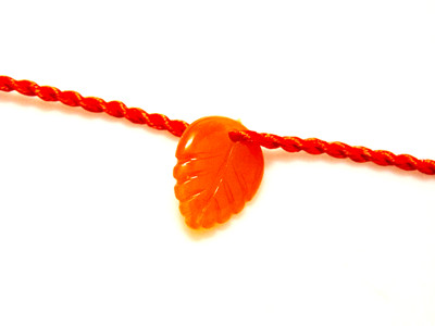 节日庆典特价/吉祥玉枫叶/红绳手链	