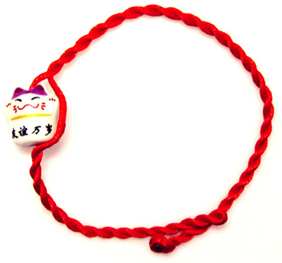 节日吉祥物/喜庆成语/陶瓷笑脸猫手链	