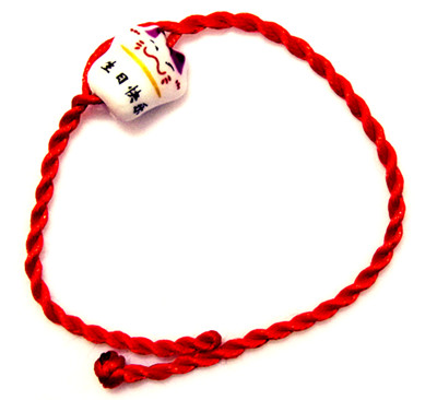 节日吉祥物/喜庆成语/陶瓷笑脸猫手链