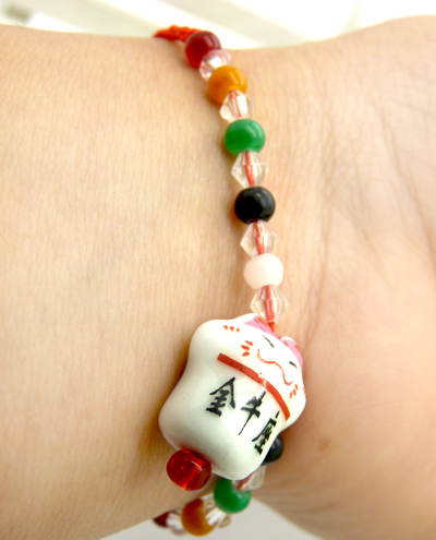 串串珠系列12星座 陶瓷 招财猫 红绳 手链 星座手链	
