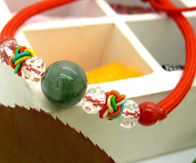 复古绿玉髓手链 昆仑玉石 本命年路路通	