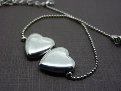 女士时尚百搭脚链 女孩双心个性潮流脚链