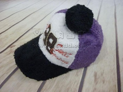 秋冬天可爱毛球帽子 鸭舌棒球帽 -儿童毛绒帽	