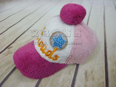 秋冬天可爱毛球帽子 鸭舌棒球帽 -儿童毛绒帽	