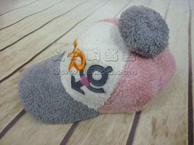 秋冬天可爱毛球帽子 鸭舌棒球帽 -儿童毛绒帽