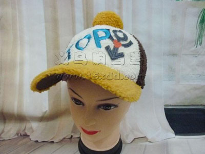 秋冬天可爱毛球帽子 鸭舌棒球帽 -儿童毛绒帽