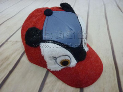 秋冬宝宝卡通棒球帽 韩版潮帽鸭舌帽子 -卡通绒毛帽