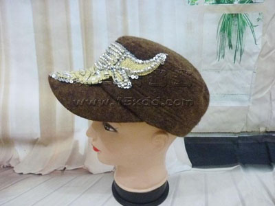 韩版潮女士秋季毛呢 毛绒刺绣棒球帽 -潮流女鸭舌帽	