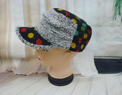 韩版翻毛加绒平顶帽护耳帽加厚帽子 -女时尚保暖棉帽子	