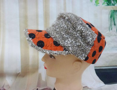 韩版翻毛加绒平顶帽护耳帽加厚帽子 -女时尚保暖棉帽子