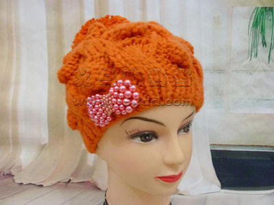 韩版冰岛毛线帽子-手工针织套头护耳帽