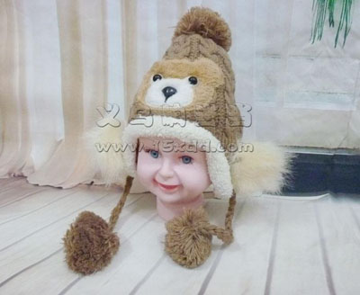 儿童秋冬季新款婴儿帽宝宝 -女孩毛绒套头帽韩版	