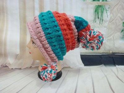  韩版潮可爱针织毛线帽 秋冬天女士帽 -时尚护耳帽子