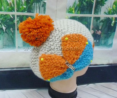 韩国秋冬季新款可爱蝴蝶结毛线帽子 手工编织毛线帽女