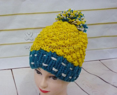 秋冬季女士针织帽菠萝纹冬帽 -时尚女保暖帽	