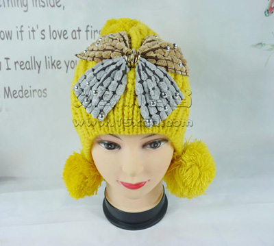 新款韩版潮时尚冬季保暖护耳针织帽-可爱萌女帽