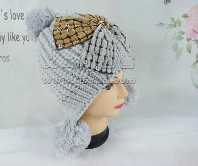 新款韩版潮时尚冬季保暖护耳针织帽 -可爱萌女帽