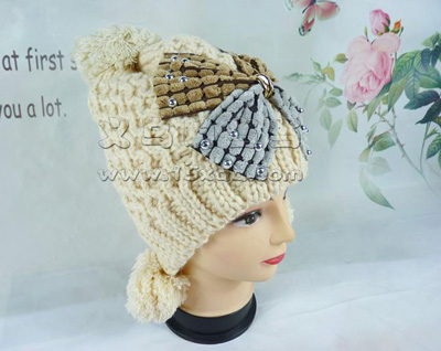 新款韩版潮时尚冬季保暖护耳针织帽  -可爱萌女帽