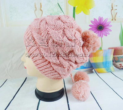 女冬天韩版潮可爱冬季女士毛线帽-毛线珍珠镶钻女帽
