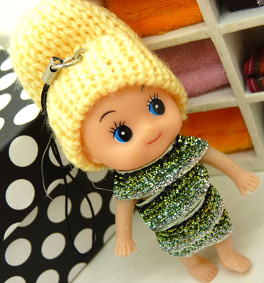 手机链 挂件 毛绒 帽子女孩 包包挂饰品---帽子女孩挂件	