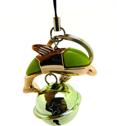 海豚响铃喷漆橡皮珠荧光色 手机挂件 钥匙扣（7）