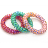 韩国版彩色电话线发圈 扎头发饰品橡皮筋发绳