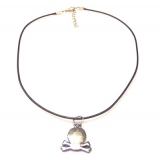 黑蜡皮绳钢扣个性时尚/项链