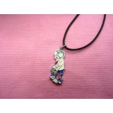 愤怒的小鸟皮绳项链坠子 学生礼物 -皮绳愤怒小鸟项链