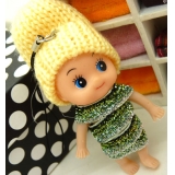 手机链 挂件 毛绒 帽子女孩 包包挂饰品---帽子女孩挂件	