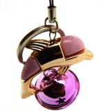 海豚响铃喷漆橡皮珠荧光色 手机挂件 钥匙扣（7）	