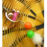 信鸽毛绒球喷漆橡皮珠荧光色 手机挂件 钥匙扣（5）	