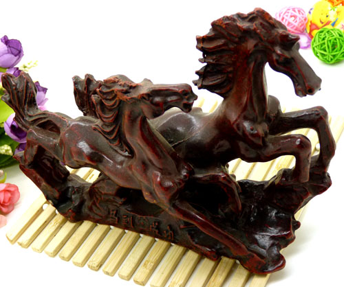 红木马如意马 办公室摆件招财 红木马
